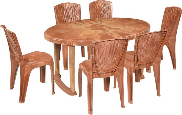 swagath furniture Plastic 6 Seater Dining Set