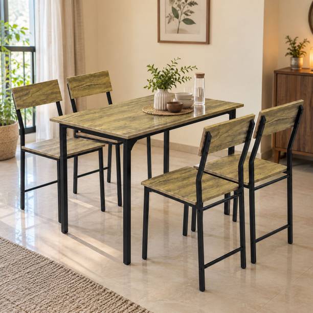furniba 4 Seater Dining Table Set for Home | dining set with chairs | Engineered Wood 4 Seater Dining Set