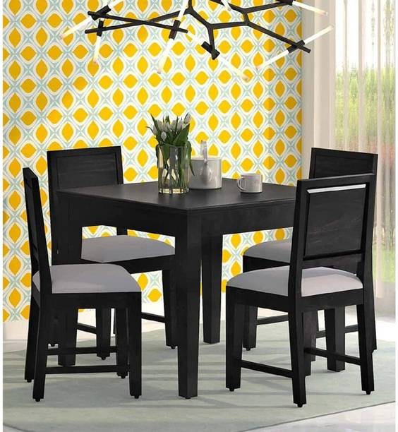 Taskwood Furniture Solid Wood Sheesham Wood 4 Seater Dining Table With 4 Chairs For Dining Room Solid Wood 4 Seater Dining Set