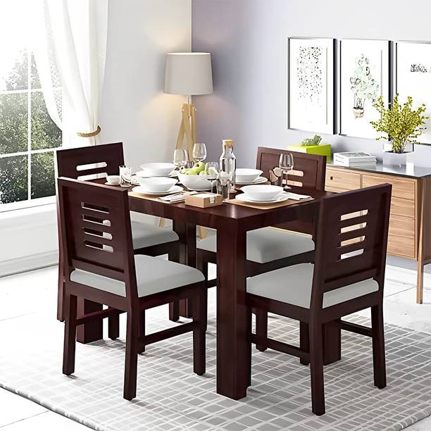 TRUSTCRAFT Premium Dining Table 4 Seater | Wooden Dining Table Set for Home & Dining Room Solid Wood 4 Seater Dining Set