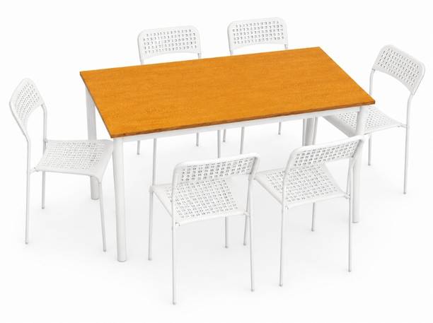 Worldwood Indoor Dining Room & Living Room Metal 6 Seater Dining Set