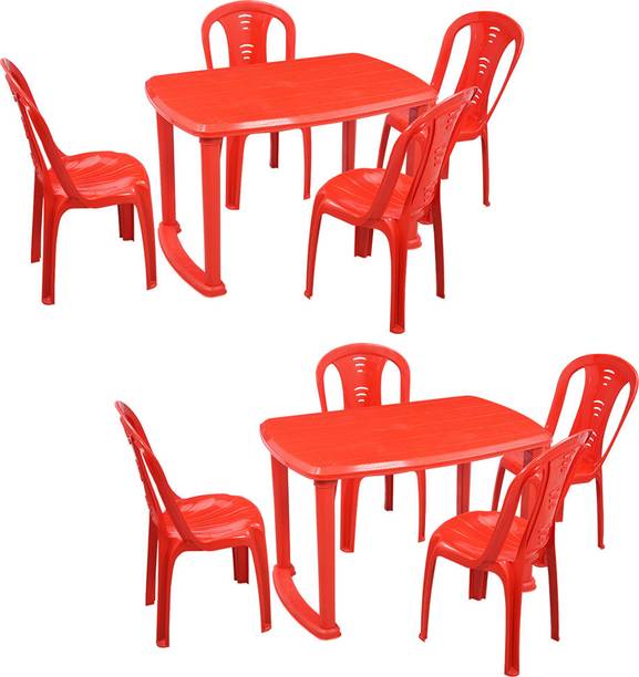 swagath furniture 4 Seater Dining Table Set OF 2 Plastic 4 Seater Dining Set
