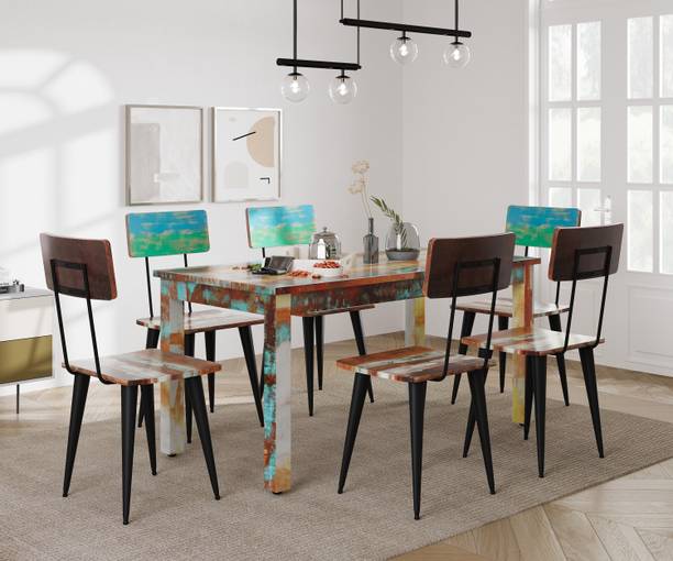 THE ATTIC Solid Wood 6 Seater Dining Set