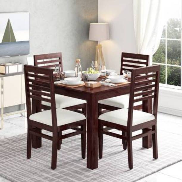 Custom Decor Solid Wood 4 Seater Dining Set