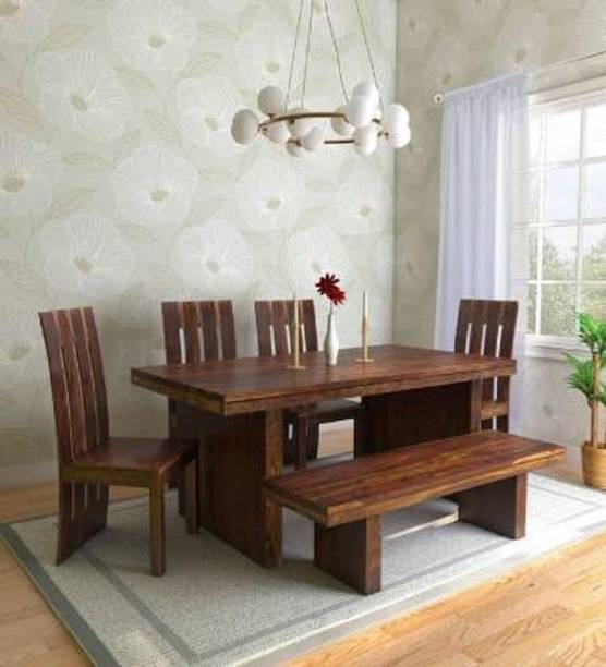 Allie Wood Rosewood (Sheesham) Solid Wood 6 Seater Dining Set