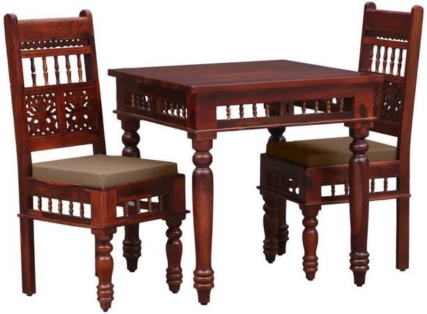 jangid Handicraft Solid Sheesham Wood 2 Seater Dining Table With 2 Chairs Dining Room Furniture Solid Wood 2 Seater Dining Set