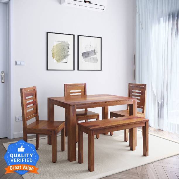 Flipkart Perfect Homes Sheesham ( Rosewood ) Solid Wood 4 Seater Dining Set