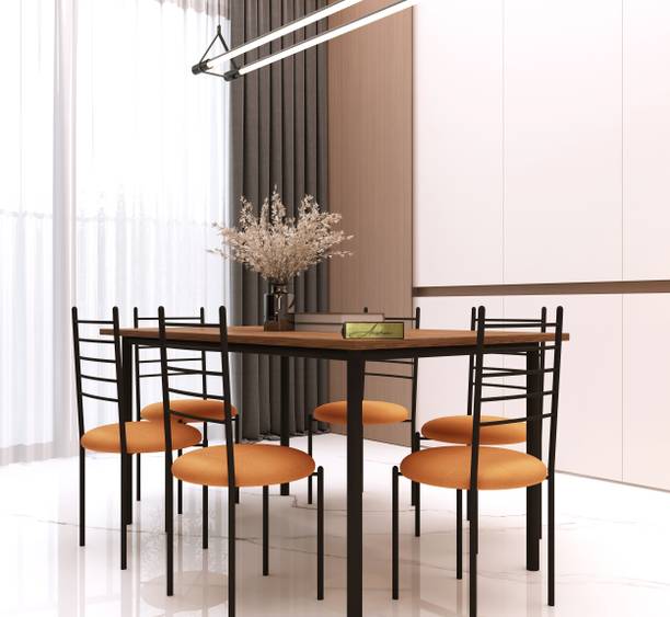 Anishwar Indoor & Outdoor Dining Room and Living Room Set Metal 6 Seater Dining Set