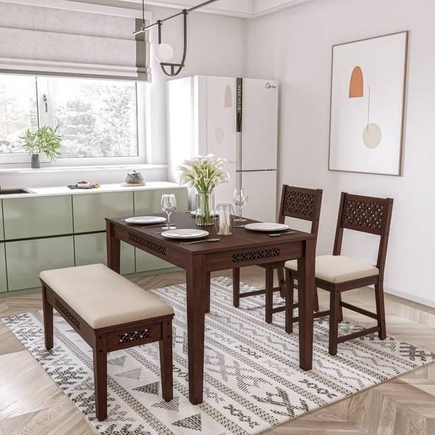 Wakefit Fanila Solid Wood 4 Seater Dining Set