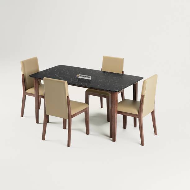 DecorNation Italiana Solid Wood 4 Seater Dining Set