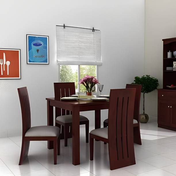 Douceur Furnitures Solid Sheesham Wood 4 Seater Dining Set For Dining Room / Restaurant. Solid Wood 4 Seater Dining Set