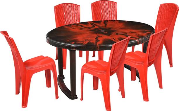 swagath furniture Plastic 6 Seater Dining Set