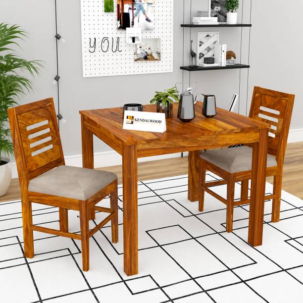 Kendalwood Furniture Premium Dining Room Furniture Wooden Dining Table with 2 Chairs Solid Wood 2 Seater Dining Set