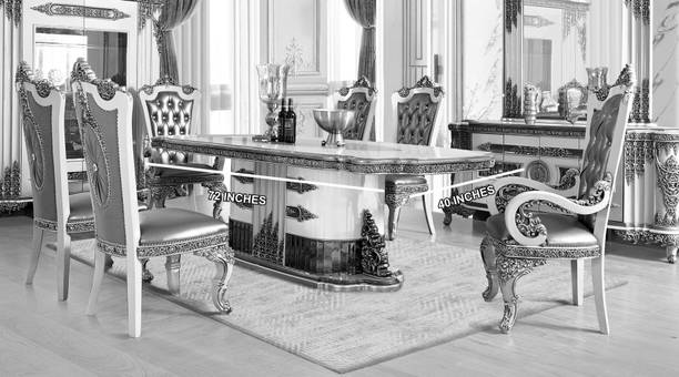 royal wood ROYAL MAHARAJA TEAK WOOD 6 SEATER DINING SET FOR LIVING ROOM | DINING ROOM Solid Wood 6 Seater Dining Set