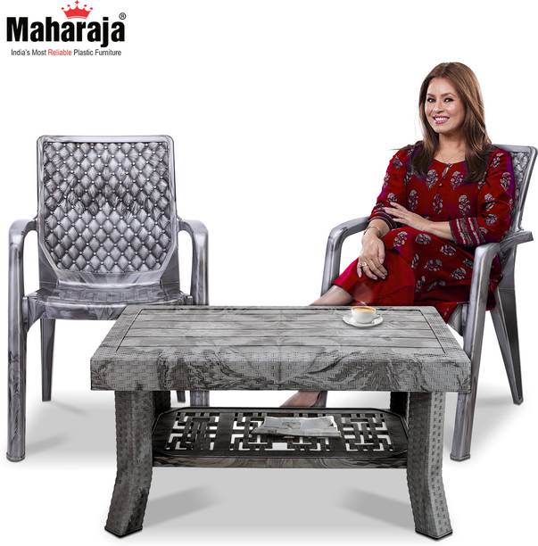 MAHARAJA Plastic Chair & Table set for Outdoor & Indoor | Plastic 2 Seater Dining Set