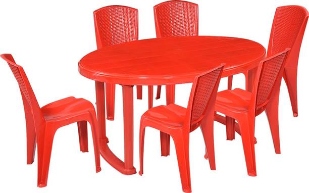 swagath furniture Plastic 6 Seater Dining Set