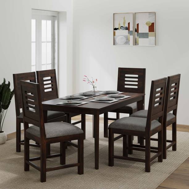 Allie Wood Rosewood (Sheesham) Solid Wood 6 Seater Dining Set