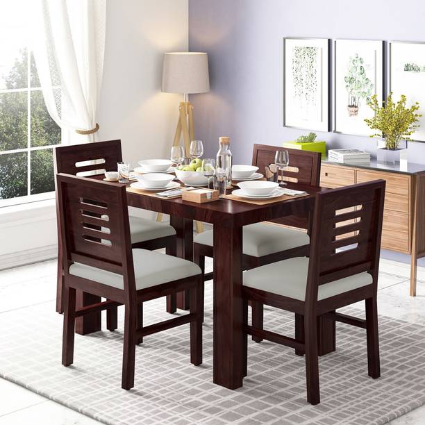 Kendalwood Furniture Premium Dining Room Furniture Wooden Dining Table with 4 Chairs Solid Wood 4 Seater Dining Set