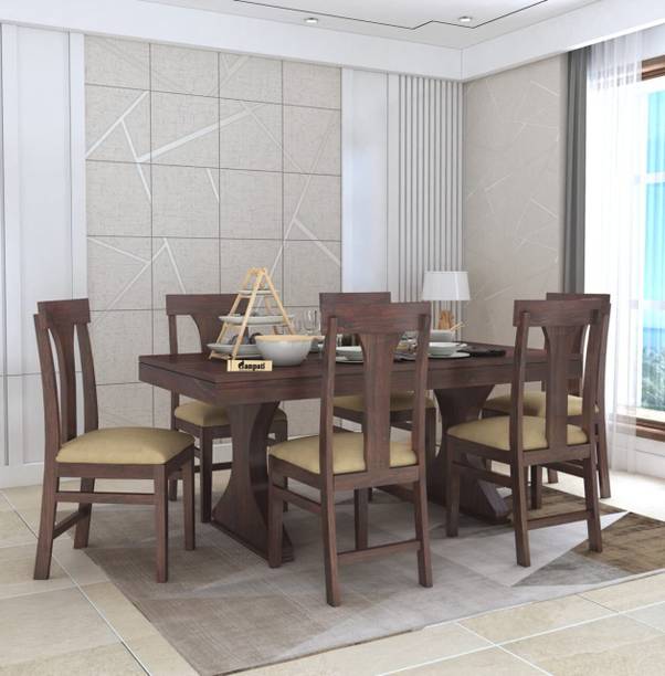 Ganpati Arts Solid Wood 6 Seater Dining Set