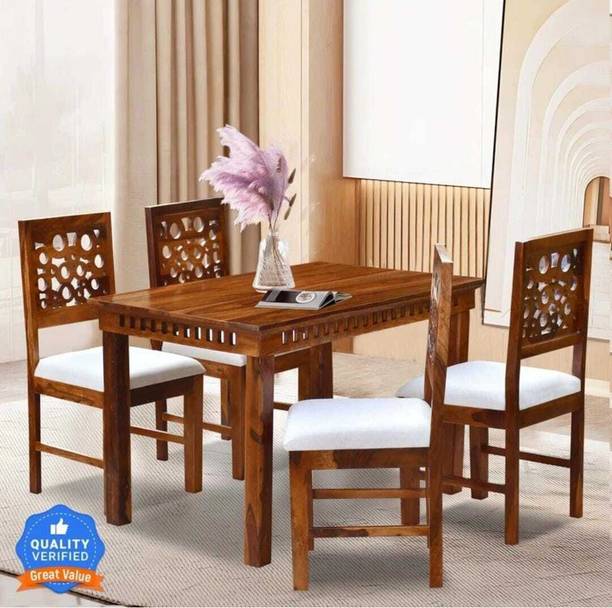Flipkart Perfect Homes Pure Sheesham Wood Four Seater Dining Set Solid Wood 4 Seater Dining Set