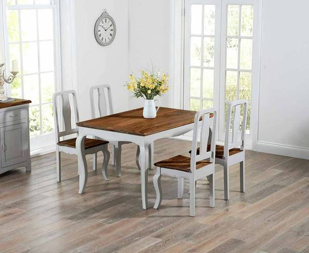 APRODZ Solid Wood 4 Seater Dining Set