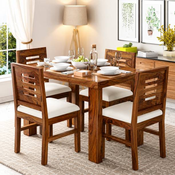 Kendalwood Furniture Premium Dining Room Furniture Wooden Dining Table with 4 Chairs Solid Wood 4 Seater Dining Set