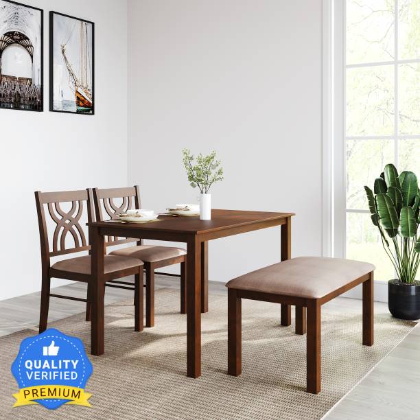 @Home by nilkamal Alice Solid Wood 4 Seater Dining Set