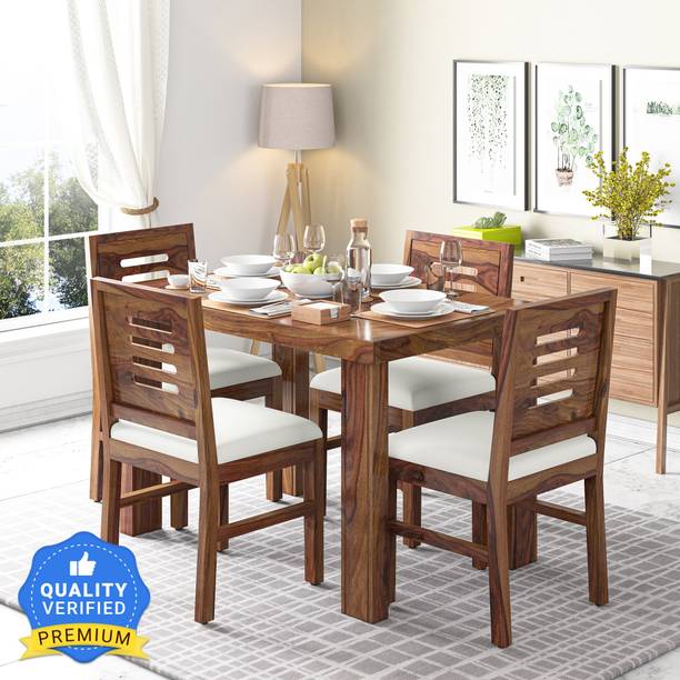 Kendalwood Furniture Premium Dining Room Furniture Wooden Dining Table with 4 Chairs Solid Wood 4 Seater Dining Set