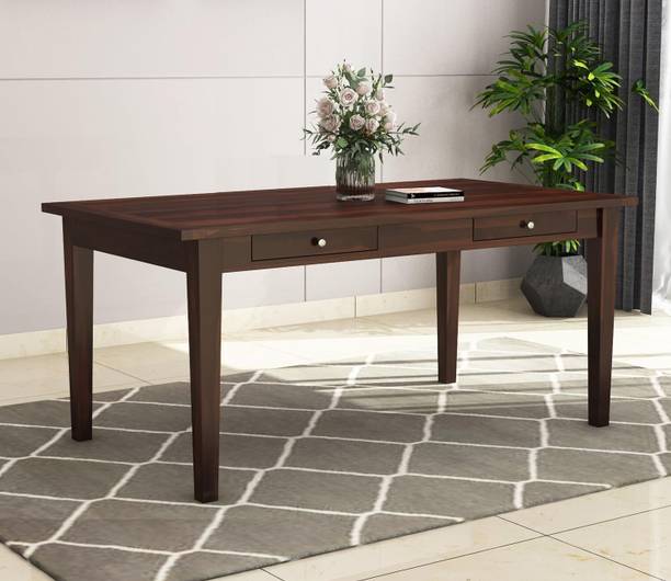 UK FURNITURE Solid Wood 6 Seater Dining Table