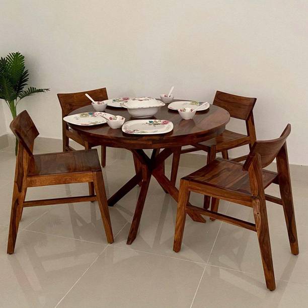 Ganpati Arts Sheesham Wood 4 Seater Dining Set For Home Solid Wood 4 Seater Dining Table