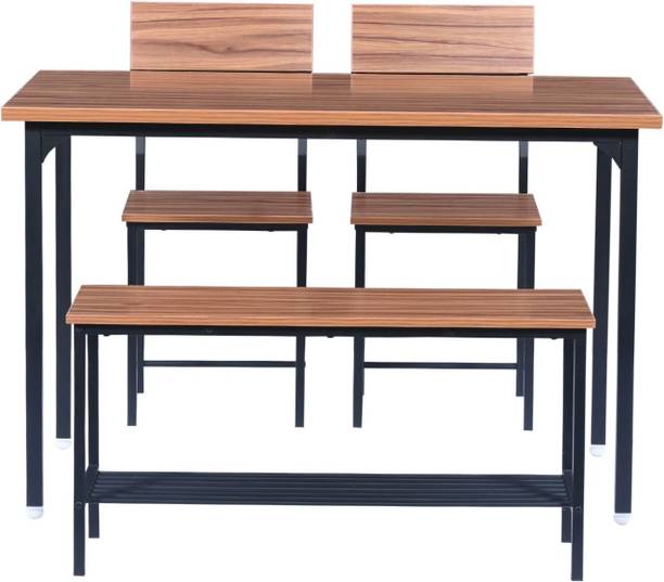 furniba Dining Table | Metal Frame | Sapce Saving | Engineered Wood 4 Seater Dining Table