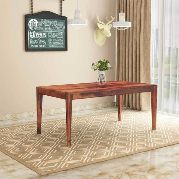 Wopno Furniture Pure Sheesham Wooden 6 Seater Dining Table Only | Table for Living Room Solid Wood 6 Seater Dining Table