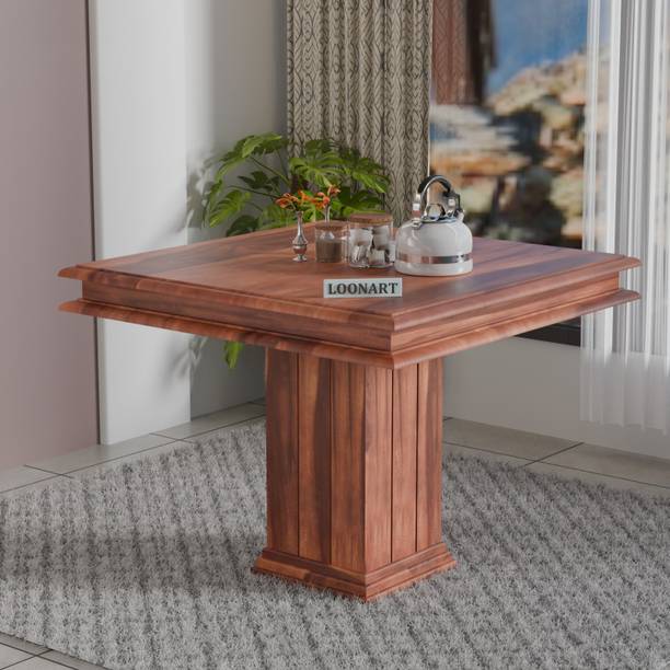 LOONART Solid Wood Four Seater Dining Table Solid Wood 4 Seater Dining Table