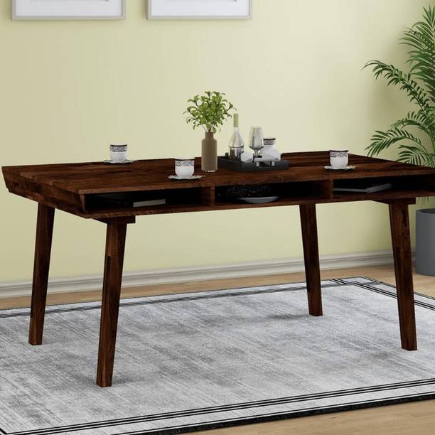 PRITI Solid Wood 6 Seater Dining Table