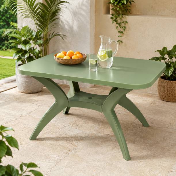 TrendyLivings Dining Table For Home, Cafe, Restaurant, Garden Multipurpose Outdoor / Indoor Plastic 6 Seater Dining Table