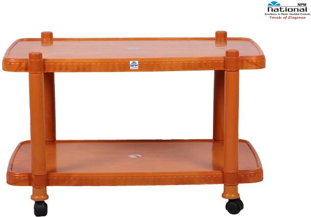 NPM NATIONAL VITARA Premium Plastic Utility Trolley | 2 Shelf Multipurpose Storage Cart Plastic 4 Seater Dining Table