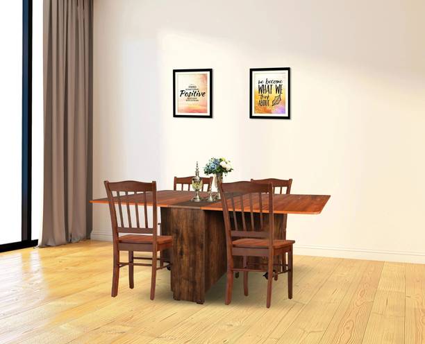 Madainaachi Furniture Yayo Folding / Extentable / Space Saving Dining Table without Chairs Engineered Wood 6 Seater Dining Table