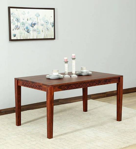 Cherry Wood Sheesham ( Rosewood ) Solid Wood 6 Seater Dining Table
