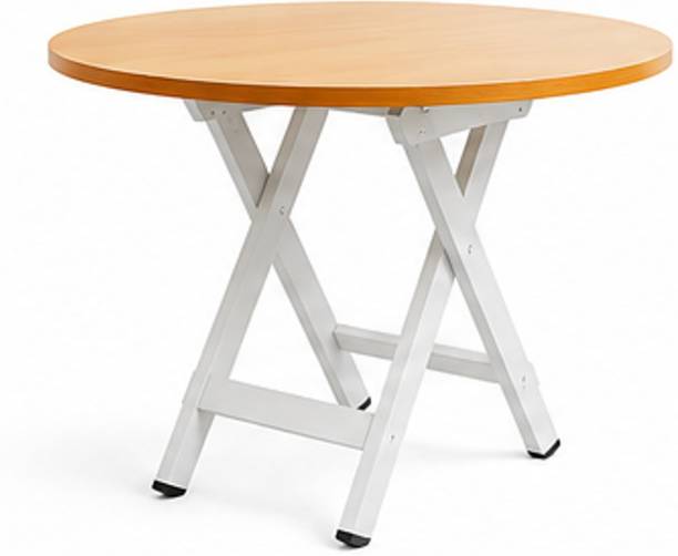 HNT Furniture HNT Round Folding Table Series Engineered Wood 4 Seater Dining Table