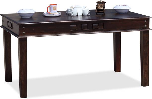Sheesham Craft Moderna Nivora,Smooth Edges,Floor Protector,Natural Colour,Matte Finished Solid Wood 6 Seater Dining Table