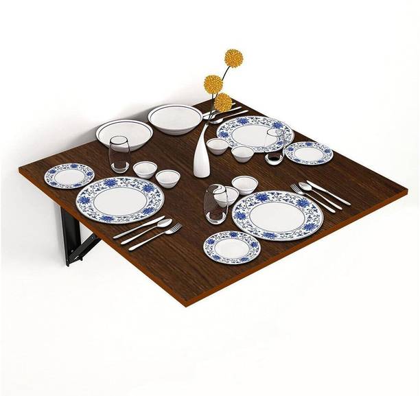 KAWACHI Space Saving 3 Seater Wall Mount Folding Breakfast Dining Table for Dining Room Engineered Wood 2 Seater Dining Table