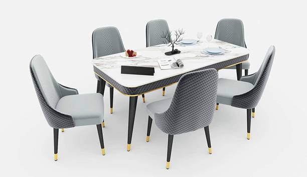 Woodenspace Solid Wood 6 Seater Wooden Dining Set for Dining Room & Kitchen| Rosewood Solid Wood 6 Seater Dining Table