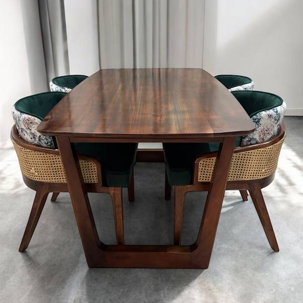 INDISKIE Solid Wood 4 Seater Dining Table