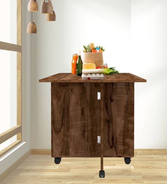 SPECIALITY PANELS Folding dining Table with Crockery unit & storage shelf with Termites resistance Engineered Wood 6 Seater Dining Table