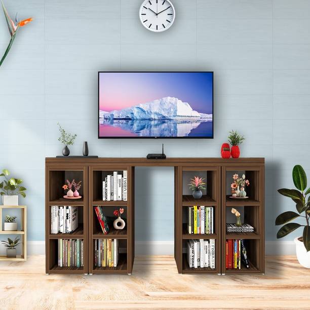 Buildream Space-Saving-All-in-One-TV-Unit-Work-Desk-Book-Shelf-Dining-Table Engineered Wood 6 Seater Dining Table