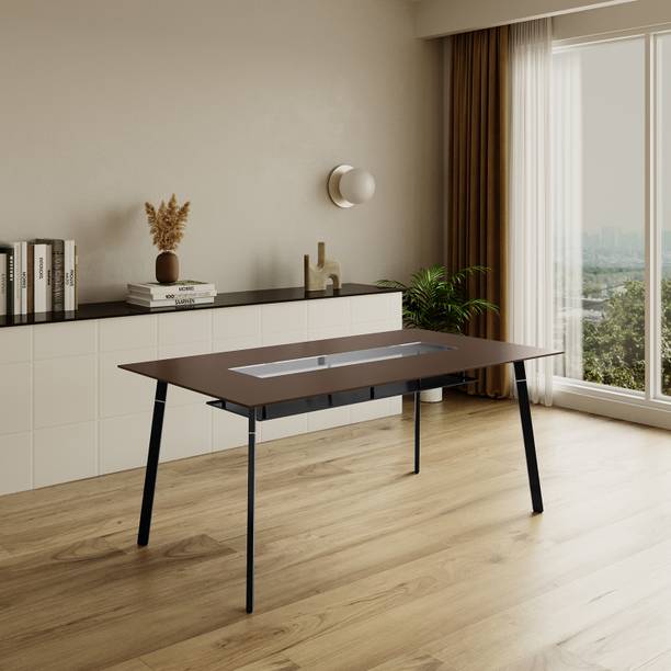 Interio by Godrej Bezel Metal 6 Seater Dining Table