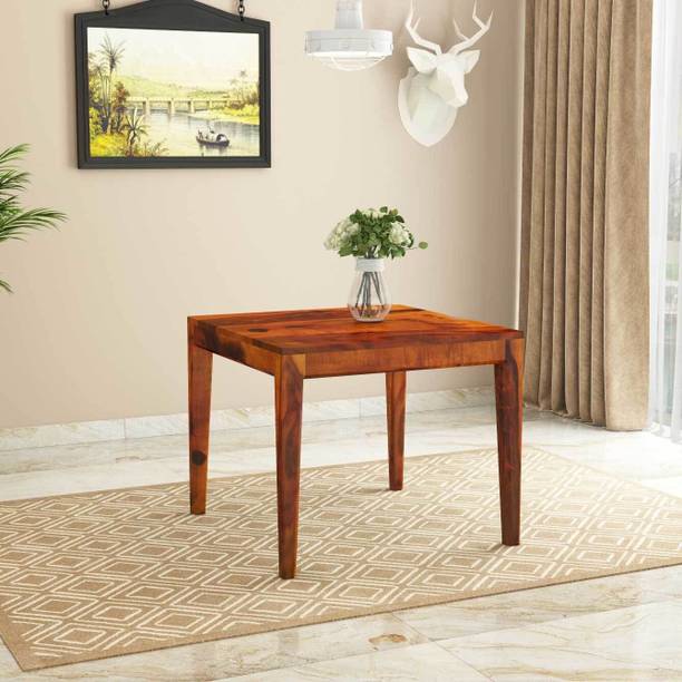 Wopno Furniture Wooden 4 Seater Dining Table Only | Table for Living Room and Kitchen Solid Wood 4 Seater Dining Table