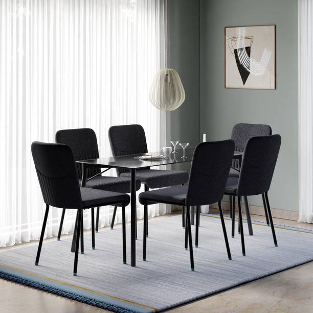 Interio by Godrej Silica Metal 6 Seater Dining Table