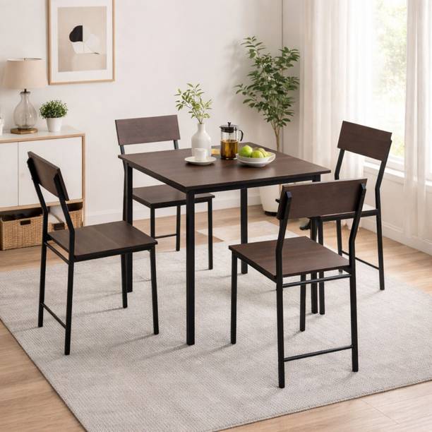 furniba Dining Table | Metal Frame | Sapce Saving | Engineered Wood 4 Seater Dining Table