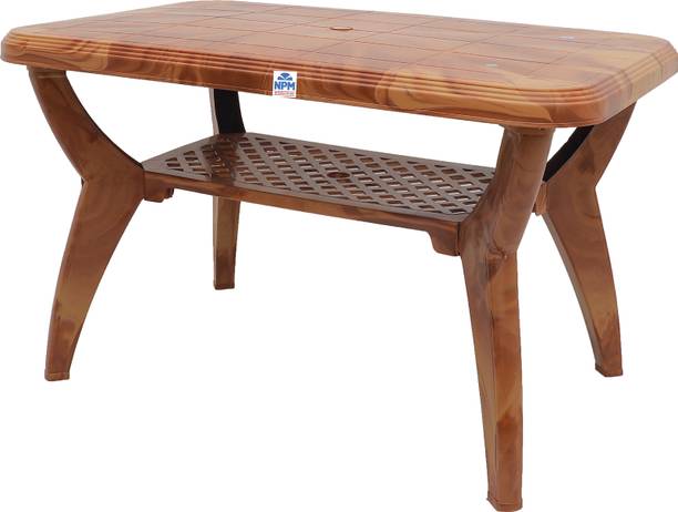 NPM NATIONAL Plastic Center Table with Storage Shelf for Living Room | Coffee Table Plastic 4 Seater Dining Table